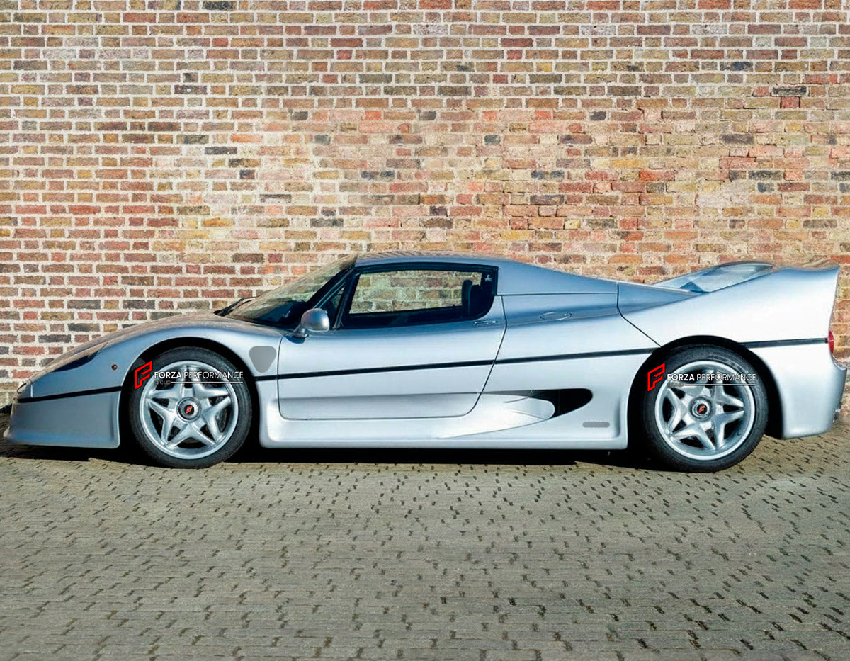 We manufacture premium quality forged wheels rims for Ferrari F50 1995 - 1997 in any design, size, color.

WHEEL SIZE:

Front: 18 x 8.5 ET 52
Rear: 18 x 13 ET 45
PCD: 5 x 108
CB: 67.1
Finish: Silver
Material: 6061-T6 Forged Aluminum
THIS WHEEL DESIGN CAN BE CUSTOM-MADE FOR YOUR CAR IN ANY SIZE AND COLOR OPTIONS
Available in monoblock, 2-piece, 3-piece, duoblock, beadlock
3D wheel renderings are provided according to the exact dimensions and specifications requested by the client, ensuring proper fitment for