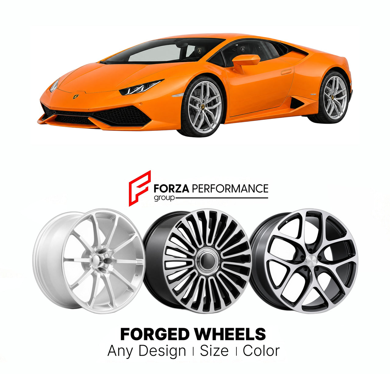21 INCH FORGED WHEELS RIMS for LAMBORGHINI HURACAN LP610 2014 - 2019 FORZA PERFORMANCE Mansory Style

We manufacture premium quality forged wheels rims for Lamborghini Huracan LP610 2014 - 2019 in any design, size, color.

THIS WHEEL DESIGN CAN BE CUSTOM-MADE FOR YOUR CAR IN ANY SIZE AND COLOR OPTIONS
Available in monoblock, 2-piece, 3-piece, duoblock, beadlock
3D wheel renderings are provided according to the exact dimensions and specifications requested by the client, ensuring proper fitment for their car