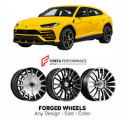 21 INCH FORGED WHEELS RIMS for LAMBORGHINI URUS 2018 - 2025 FORZA PERFORMANCE Mansory Style

We manufacture premium quality forged wheels rims for Lamborghini Urus 2018 - 2025 in any design, size, color.

THIS WHEEL DESIGN CAN BE CUSTOM-MADE FOR YOUR CAR IN ANY SIZE AND COLOR OPTIONS
Available in monoblock, 2-piece, 3-piece, duoblock, beadlock
3D wheel renderings are provided according to the exact dimensions and specifications requested by the client, ensuring proper fitment for their car prior to producti