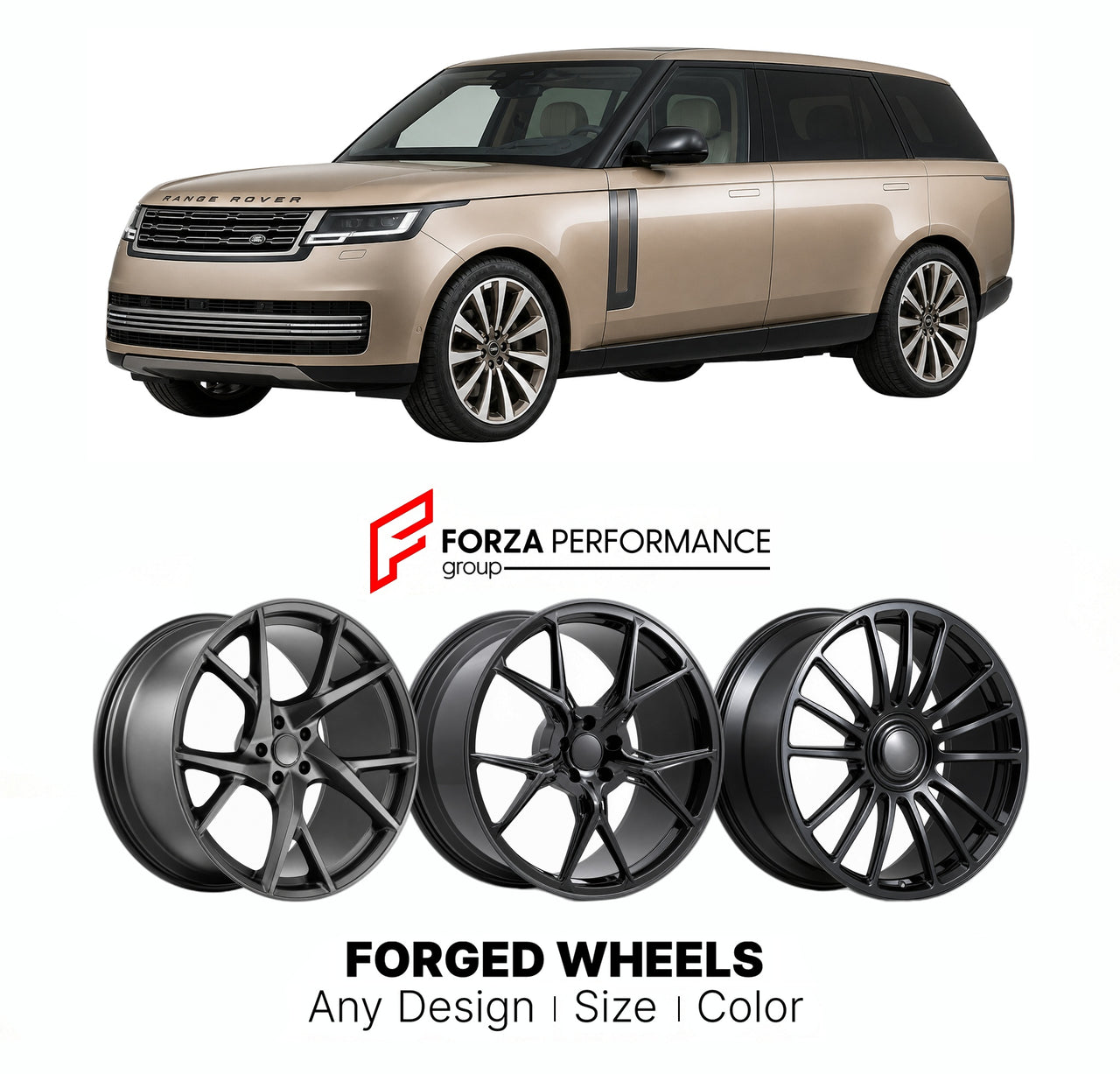 21 INCH FORGED WHEELS RIMS for LAND ROVER RANGE ROVER SV L460 2021+ FORZA PERFORMANCE Mansory Style

We manufacture premium quality forged wheels rims for Land Rover Range Rover SV L460 2021+ in any design, size, color.

THIS WHEEL DESIGN CAN BE CUSTOM-MADE FOR YOUR CAR IN ANY SIZE AND COLOR OPTIONS
Available in monoblock, 2-piece, 3-piece, duoblock, beadlock
3D wheel renderings are provided according to the exact dimensions and specifications requested by the client, ensuring proper fitment for their car p