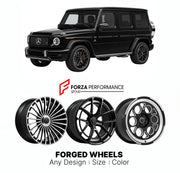 21 INCH FORGED WHEELS RIMS for MERCEDES-BENZ G-CLASS W463A W464 G63 2018 - 2024 FORZA PERFORMANCE Mansory Style

We manufacture premium quality forged wheels rims for Mercedes-Benz G-Class W463A W464 G63 2018 - 2024 in any design, size, color.

THIS WHEEL DESIGN CAN BE CUSTOM-MADE FOR YOUR CAR IN ANY SIZE AND COLOR OPTIONS
Available in monoblock, 2-piece, 3-piece, duoblock, beadlock
3D wheel renderings are provided according to the exact dimensions and specifications requested by the client, ensuring proper