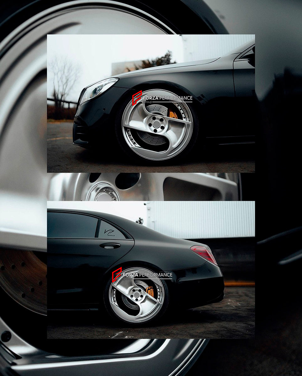 We manufacture premium quality forged wheels for MERCEDES BENZ S CLASS W222 in any design, size, color.

THIS WHEEL DESIGN CAN BE CUSTOM-MADE FOR YOUR CAR IN ANY SIZE AND COLOR OPTIONS
Available in monoblock, 2-piece, 3-piece, duoblock, beadlock
3D wheel renderings are provided according to the exact dimensions and specifications requested by the client, ensuring proper fitment for their car prior to production
OPTIONS:

Brushed, polished, chrome, dual-color, milled face
Floating spinning center caps, alloy