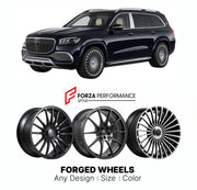 21 INCH FORGED WHEELS RIMS for MERCEDES-MAYBACH GLS X167 2020+ FORZA PERFORMANCE Mansory Style

We manufacture premium quality forged wheels rims for Mercedes-Maybach GLS X167 2020+ in any design, size, color.

THIS WHEEL DESIGN CAN BE CUSTOM-MADE FOR YOUR CAR IN ANY SIZE AND COLOR OPTIONS
Available in monoblock, 2-piece, 3-piece, duoblock, beadlock
3D wheel renderings are provided according to the exact dimensions and specifications requested by the client, ensuring proper fitment for their car prior to pr