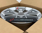 We manufactured premium quality forged wheels rims for our client's Porsche 911 991.1 Targa 4S 2011 - 2017 with the following specifications:

WHEEL SIZE:

Front: 20 x 8.5 ET 51
Rear: 21 x 11 ET 52
PCD: 5 x 130
CB: 71.6
Finish: Satin Silver
Material: 6061-T6 Forged Aluminum
THIS WHEEL DESIGN CAN BE CUSTOM-MADE FOR YOUR CAR IN ANY SIZE AND COLOR OPTIONS
Available in monoblock, 2-piece, 3-piece, duoblock, beadlock
3D wheel renderings are provided according to the exact dimensions and specifications requested 