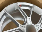 We manufactured premium quality forged wheels rims for our client's Porsche 911 991.1 Targa 4S 2011 - 2017 with the following specifications:

WHEEL SIZE:

Front: 20 x 8.5 ET 51
Rear: 21 x 11 ET 52
PCD: 5 x 130
CB: 71.6
Finish: Satin Silver
Material: 6061-T6 Forged Aluminum
THIS WHEEL DESIGN CAN BE CUSTOM-MADE FOR YOUR CAR IN ANY SIZE AND COLOR OPTIONS
Available in monoblock, 2-piece, 3-piece, duoblock, beadlock
3D wheel renderings are provided according to the exact dimensions and specifications requested 