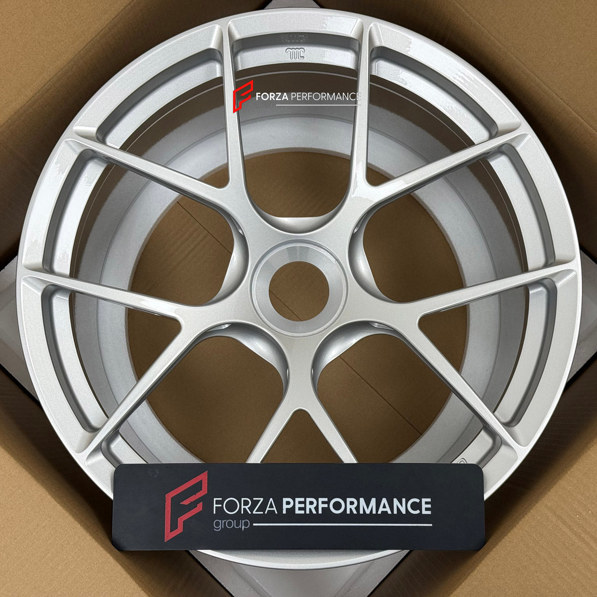 We manufactured premium quality forged wheels rims for our client's Porsche 911 991.2 GT3 2015 - 2020 with the following specifications:

WHEEL SIZE:

Front: 20 x 9 ET 52
Rear: 20 x 12 ET 44
PCD: 5 x 130
CB: 71.6
Finish: Gloss Silver
Material: 6061-T6 Forged Aluminum
THIS WHEEL DESIGN CAN BE CUSTOM-MADE FOR YOUR CAR IN ANY SIZE AND COLOR OPTIONS
Available in monoblock, 2-piece, 3-piece, duoblock, beadlock
3D wheel renderings are provided according to the exact dimensions and specifications requested by the 