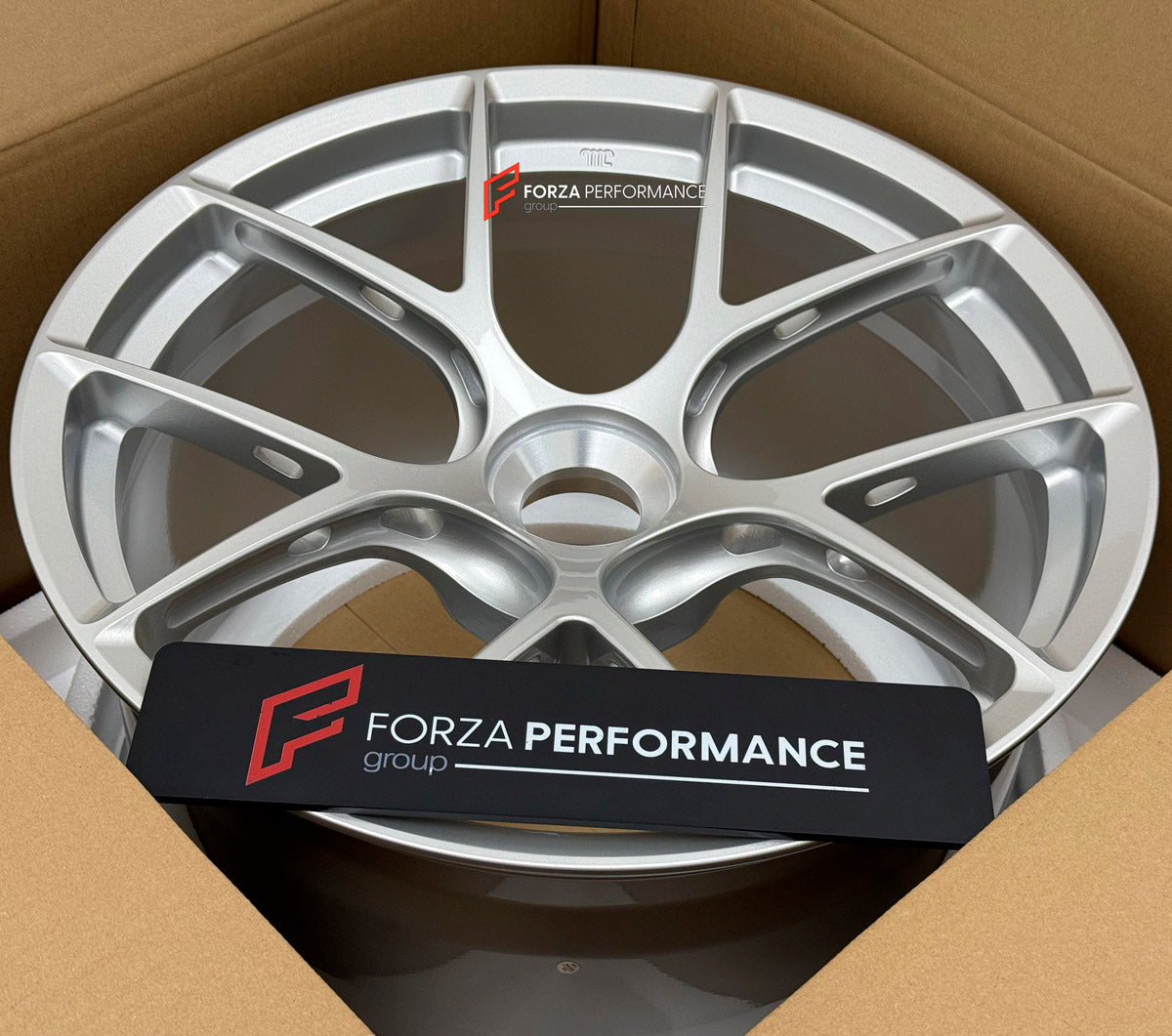 We manufactured premium quality forged wheels rims for our client's Porsche 911 991.2 GT3 2015 - 2020 with the following specifications:

WHEEL SIZE:

Front: 20 x 9 ET 52
Rear: 20 x 12 ET 44
PCD: 5 x 130
CB: 71.6
Finish: Gloss Silver
Material: 6061-T6 Forged Aluminum
THIS WHEEL DESIGN CAN BE CUSTOM-MADE FOR YOUR CAR IN ANY SIZE AND COLOR OPTIONS
Available in monoblock, 2-piece, 3-piece, duoblock, beadlock
3D wheel renderings are provided according to the exact dimensions and specifications requested by the 