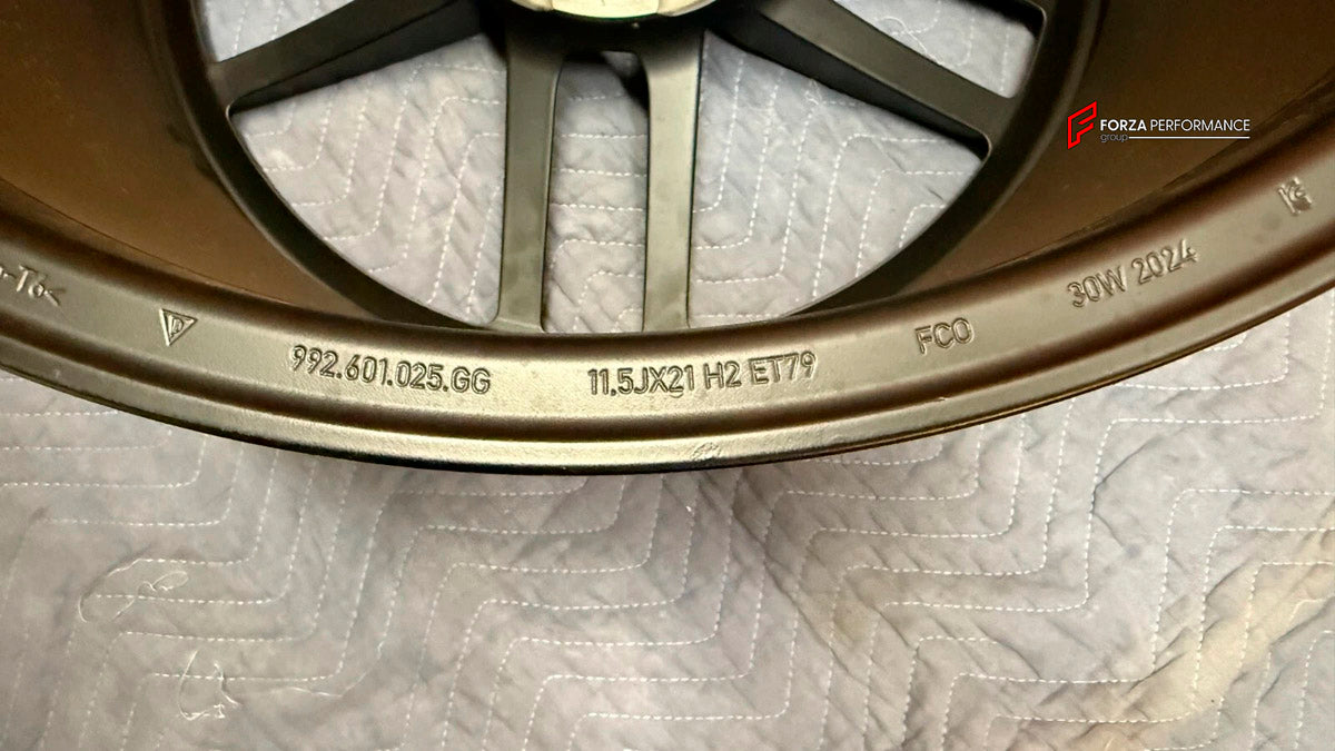 We manufacture premium quality forged wheels rims for Porsche 911 992.2 GTS Carrera 2024+ in any design, size, color.

WHEEL SIZE:

Front: 20 x 8.5 ET 50
Rear: 21 x 11.5 ET 79
PCD: 5 x 130
CB: 71.6
Finish: Satin Black
Material: 6061-T6 Forged Aluminum
THIS WHEEL DESIGN CAN BE CUSTOM-MADE FOR YOUR CAR IN ANY SIZE AND COLOR OPTIONS
Available in monoblock, 2-piece, 3-piece, duoblock, beadlock
3D wheel renderings are provided according to the exact dimensions and specifications requested by the client, ensuring