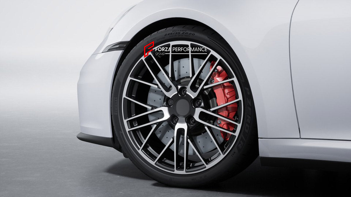 FORGED WHEELS RIMS for PORSCHE 911 992 CARRERA S 2019+ FORZA PERFORMANCE Turbo Design

We manufacture premium quality forged wheels rims for Porsche 911 992 Carrera S 2019+ in any design, size, color.

WHEEL SIZE:

Front: 20 x 8.5 ET 50
Rear: 21 x 11.5 ET 79
PCD: 5 x 130
CB: 71.6
Finish: High Gloss Black With Polished Silver
Material: 6061-T6 Forged Aluminum
THIS WHEEL DESIGN CAN BE CUSTOM-MADE FOR YOUR CAR IN ANY SIZE AND COLOR OPTIONS
Available in monoblock, 2-piece, 3-piece, duoblock, beadlock
3D wheel r