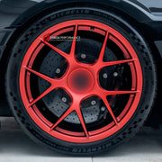 We manufacture premium quality forged wheels rims for Porsche 911 992 GT3 GTS GTC Cabriolet 2019+ in any design, size, color.

WHEEL SIZE:

Front: 20 x 8.5 ET 53
Rear: 21 x 11.5 ET 67
PCD: 5 x 130
CB: 71.6
Finish: Satin Crimson Red
Material: 6061-T6 Forged Aluminum
THIS WHEEL DESIGN CAN BE CUSTOM-MADE FOR YOUR CAR IN ANY SIZE AND COLOR OPTIONS
Available in monoblock, 2-piece, 3-piece, duoblock, beadlock
3D wheel renderings are provided according to the exact dimensions and specifications requested by the cl