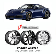 21 INCH FORGED WHEELS RIMS for PORSCHE 911 992 TURBO S 2020+ FORZA PERFORMANCE Mansory Style

We manufacture premium quality forged wheels rims for Porsche 911 992 Turbo S 2020+ in any design, size, color.

THIS WHEEL DESIGN CAN BE CUSTOM-MADE FOR YOUR CAR IN ANY SIZE AND COLOR OPTIONS
Available in monoblock, 2-piece, 3-piece, duoblock, beadlock
3D wheel renderings are provided according to the exact dimensions and specifications requested by the client, ensuring proper fitment for their car prior to produc