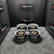 We manufactured premium quality forged wheels rims for our client's Porsche 911 996 GT3 2003 with the following specifications:

WHEEL SIZE:

Front: 19 x 8.5 ET 28
Rear: 19 x 11 ET 53
PCD: 5 x 130
CB: 71.6
Weight: Front: 11.15 kgs (24.58 lbs) Rear: 11.6 kgs (25.57 lbs)
Finish: Satin Bronze Face + Satin Gunmetal Lip
Material: 6061-T6 Forged Aluminum
THIS WHEEL DESIGN CAN BE CUSTOM-MADE FOR YOUR CAR IN ANY SIZE AND COLOR OPTIONS
Available in monoblock, 2-piece, 3-piece, duoblock, beadlock
3D wheel renderings 