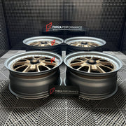 FORGED WHEELS RIWe manufactured premium quality forged wheels rims for our client's Porsche 911 996 GT3 2003 with the following specifications:

WHEEL SIZE:

Front: 19 x 8.5 ET 28
Rear: 19 x 11 ET 53
PCD: 5 x 130
CB: 71.6
Weight: Front: 11.15 kgs (24.58 lbs) Rear: 11.6 kgs (25.57 lbs)
Finish: Satin Bronze Face + Satin Gunmetal Lip
Material: 6061-T6 Forged Aluminum
THIS WHEEL DESIGN CAN BE CUSTOM-MADE FOR YOUR CAR IN ANY SIZE AND COLOR OMS for PORSCHE 911 996 GT3 2003 FORZA PERFORMANCE custom fit KINESIS K18