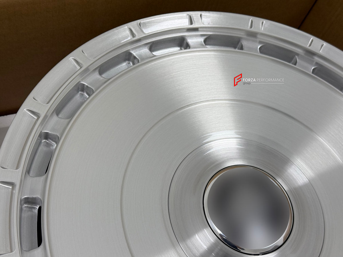 We manufactured premium quality forged wheels rims for our client's Rolls Royce Ghost 2014 - 2020 with the following specifications:

WHEEL SIZE:

Front: 20 x 8.5 ET 20
Rear: 20 x 9.5 ET 28
PCD: 5 x 120
CB: 72.6
Finish: Brushed Clear Coating
Material: 6061-T6 Forged Aluminum
THIS WHEEL DESIGN CAN BE CUSTOM-MADE FOR YOUR CAR IN ANY SIZE AND COLOR OPTIONS
Available in monoblock, 2-piece, 3-piece, duoblock, beadlock
3D wheel renderings are provided according to the exact dimensions and specifications requested