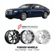 21 INCH FORGED WHEELS RIMS for ROLLS ROYCE WRAITH 2013 - 2023 FORZA PERFORMANCE Mansory Style

We manufacture premium quality forged wheels rims for Rolls Royce Wraith 2013 - 2023 in any design, size, color.

THIS WHEEL DESIGN CAN BE CUSTOM-MADE FOR YOUR CAR IN ANY SIZE AND COLOR OPTIONS
Available in monoblock, 2-piece, 3-piece, duoblock, beadlock
3D wheel renderings are provided according to the exact dimensions and specifications requested by the client, ensuring proper fitment for their car prior to prod