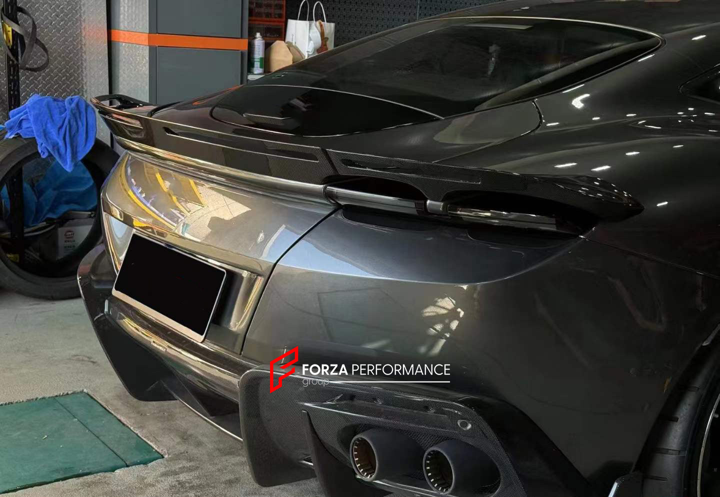 DRY CARBON REAR SPOILER AND DIFFUSER for FERRARI ROMA – Forza ...