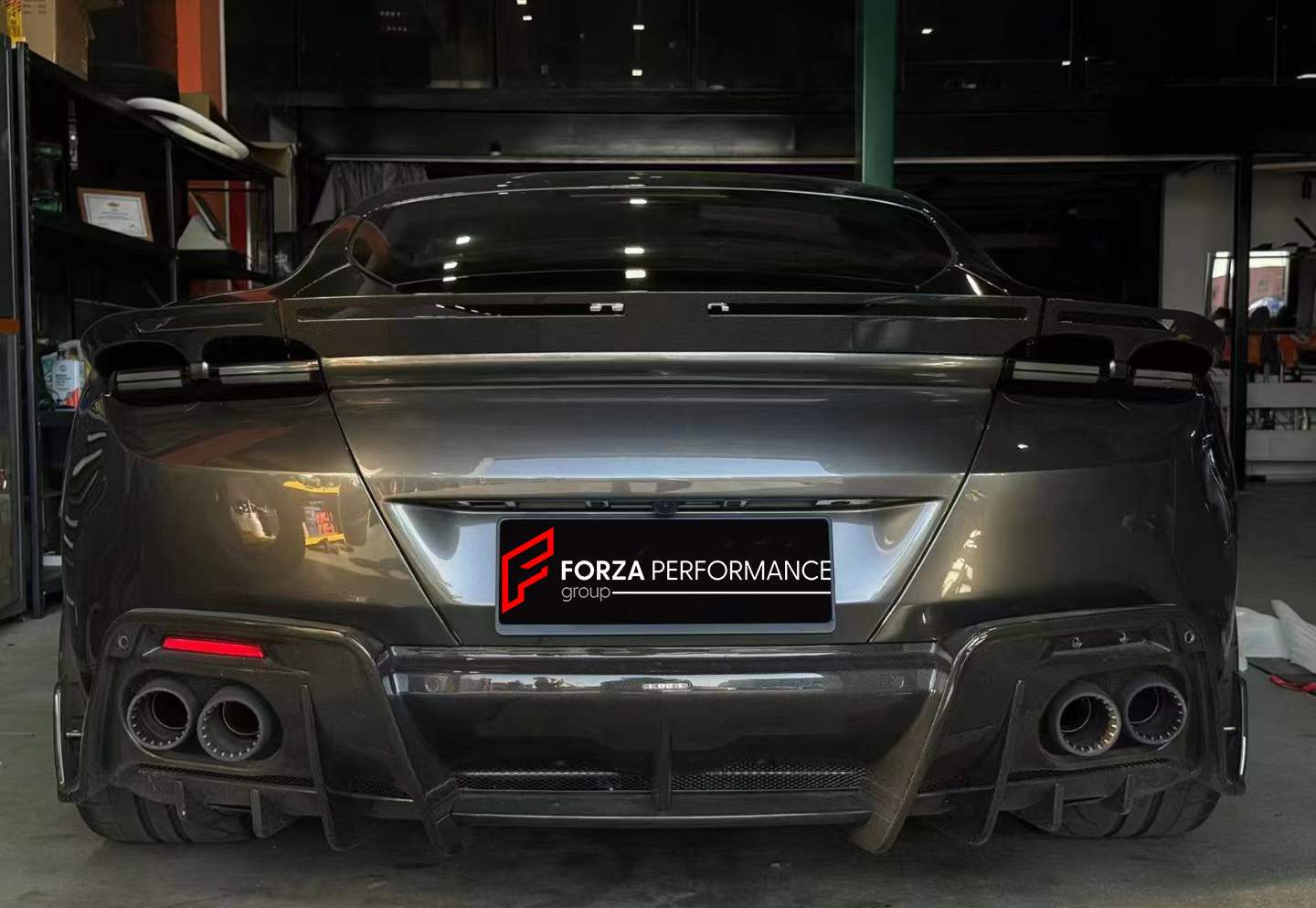 DRY CARBON REAR SPOILER AND DIFFUSER for FERRARI ROMA  Set includes:  Rear Spoiler Rear Diffuser