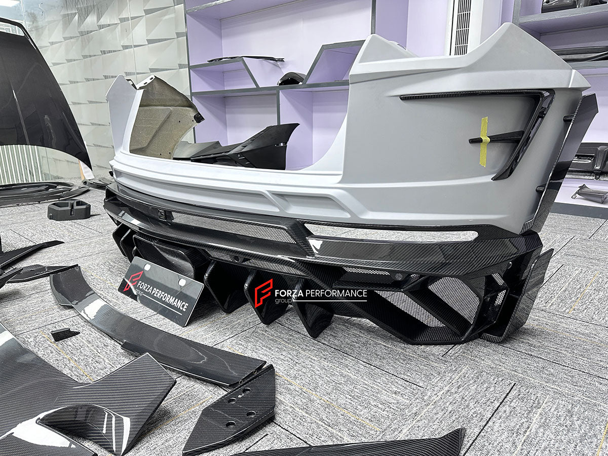 CARBON BODY KIT for LAMBORGHINI URUS S PERFORMANTE

Set includes:

Front Bumper 
Hood
Side Fenders
Side Skirts
Roof Spoiler
Rear Spoiler
Rear Bumper
Exhaust Tips
Exhaust System

Material: Carbon Fiber

Note: Professional installation is required.
