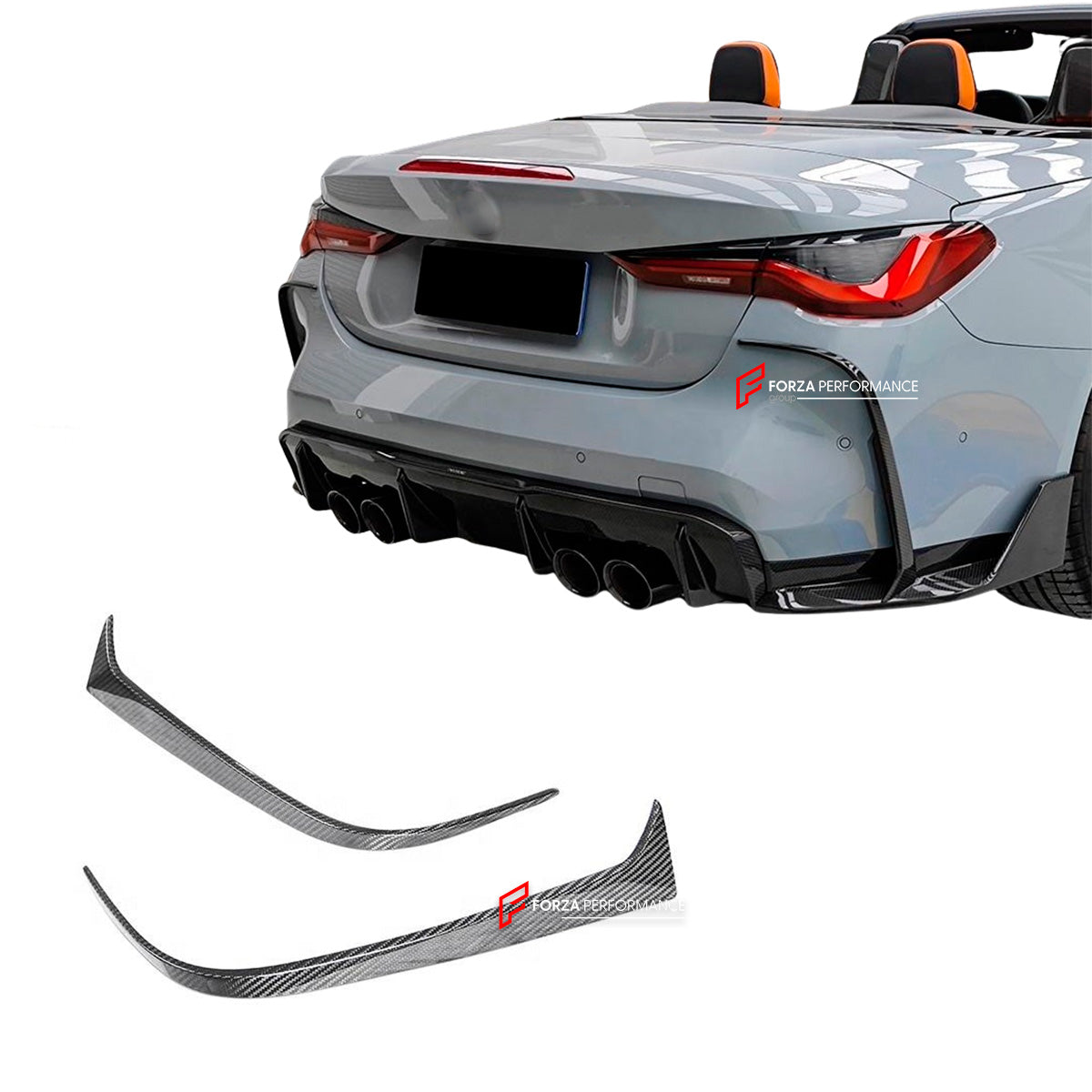Forza Dry Carbon Rear Bumper Canards For BMW M4 G82/G83 2020+

Set include:

Canards
Material: Dry Canards

Note: Professional installation and electrician are required
