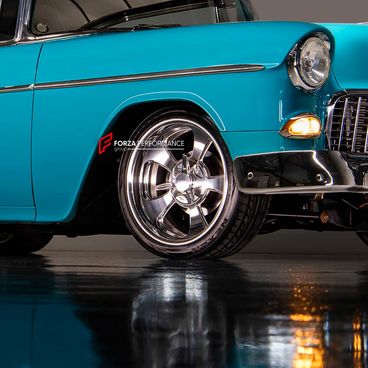 FORZA FORGED CLASSIC WHEELS RIMS for CHEVROLET BEL AIR 1955 custom fit BILLET SPECIALTIES SLD89 WHEELS