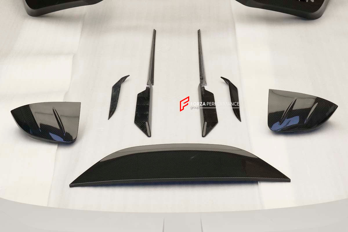 CARBON BODY KIT for FERRARI ROMA

Set includes:

Front Bumper
Front Grille
Hood / Bonnet
Side Mirror Covers
Side Trims
Side Skirts
Trunk Panel
Rear Spoiler

Rear Diffuser

Material: Carbon Fiber