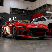 CARBON BODY KIT for FERRARI ROMA 2020+

Set includes:

Front Bumper
Front Grille
Hood Bonnet
Side Mirror Covers
Side Trims
Side Skirts
Rear Spoiler

Rear Diffuser

Material: Carbon Fiber

Note: Professional installation is required.