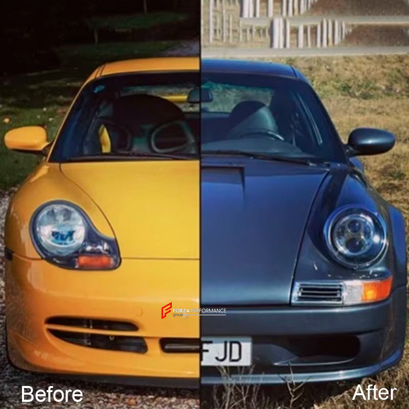 CONVERSION BODY KIT for PORSCHE 911 996 CARRERA 1997 - 2006 upgrade to 911 964

Set includes:

Front Bumper
Hood / Bonnet 
Headlights
Turn Lights
Front Fenders
Rear Quarter Panels
Rear Spoiler
Rear Bumper

Material: Fiberglass

NOTE: Professional installation is required.

CONTACT US FOR PRICING

Why “Contact Us for Pricing”?

We don’t display fixed prices because our goal is to offer you the most competitive deal possible. Product costs often decrease over time, and by requesting a quote, you’ll receive ou