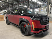 DRY CARBON BODY KIT for CADILLAC ESCALADE 2021 - 2024

Set includes:


Front Lip with Led DRL
Front Grille
Hood / Bonnet
Side Mirror Covers
Fender Flares

Roof Spoiler
Rear Diffuser

Material: Carbon Fiber

Note: Professional installation is required.