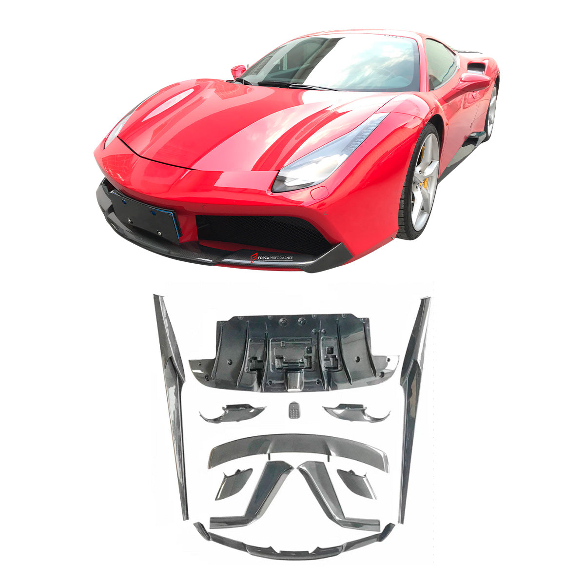 FORZA PERFORMANCE DRY CARBON BODY KIT for FERRARI 488 GTB 2015