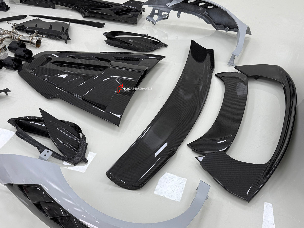 CARBON BODY KIT for FERRARI SF90

Set includes:

Front Lip
Front Bumper Assembly
Hood Bonnet
Front Fenders
Side Mirror Covers
Side Skirts
Side Air Vents
Rear Engine Bay Lid
Rear Wing Spoiler
Rear Bumper Assembly

Exhaust System

Material: Dry Carbon Fiber

Note: Professional installation is required.

Why “Contact Us for Pricing”?

We don’t display fixed prices because our goal is to offer you the most competitive deal possible. Product costs often decrease over time, and by requesting a quote, you’ll recei