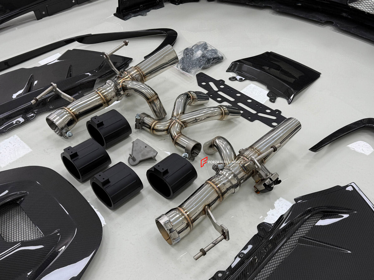 CARBON BODY KIT for FERRARI SF90

Set includes:

Front Lip
Front Bumper Assembly
Hood Bonnet
Front Fenders
Side Mirror Covers
Side Skirts
Side Air Vents
Rear Engine Bay Lid
Rear Wing Spoiler
Rear Bumper Assembly

Exhaust System

Material: Dry Carbon Fiber

Note: Professional installation is required.

Why “Contact Us for Pricing”?

We don’t display fixed prices because our goal is to offer you the most competitive deal possible. Product costs often decrease over time, and by requesting a quote, you’ll recei