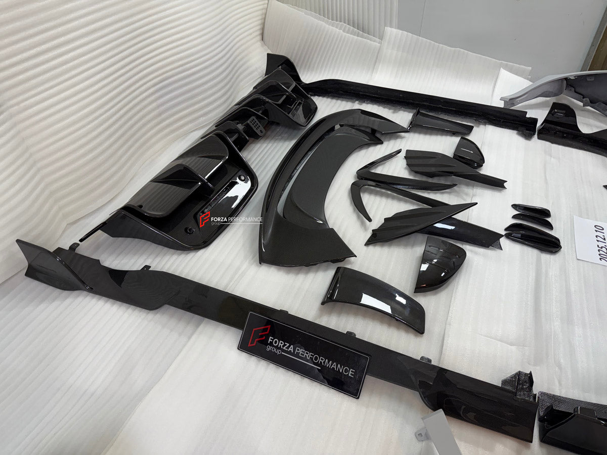 DRY CARBON BODY KIT for FERRARI SF90

Set includes:

Front Lip
Front Bumper Canards
Front Lid Trim
Front Fenders
Side Mirror Covers
Rear Air Vent Inlet Trim
Side Skirts
Rear Spoiler
Rear Diffuser

Material: Carbon Fiber

Note: Professional installation is required.

Contact us for pricing

Payment ►
Visa
Mastercard
PayPal with a credit card (add 4.4% at checkout)
Payoneer
Cryptocurrency
Shipment ►
By express DHL/UPS/TNT/FedEx
To the local international airport
Special line by air
Special line by the sea
To 