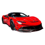 DRY CARBON BODY KIT for FERRARI SF90

Set includes:

Front Lip
Front Bumper Canards
Front Lid Trim
Front Fenders
Side Mirror Covers
Rear Air Vent Inlet Trim
Side Skirts
Rear Spoiler
Rear Diffuser

Material: Carbon Fiber

Note: Professional installation is required.