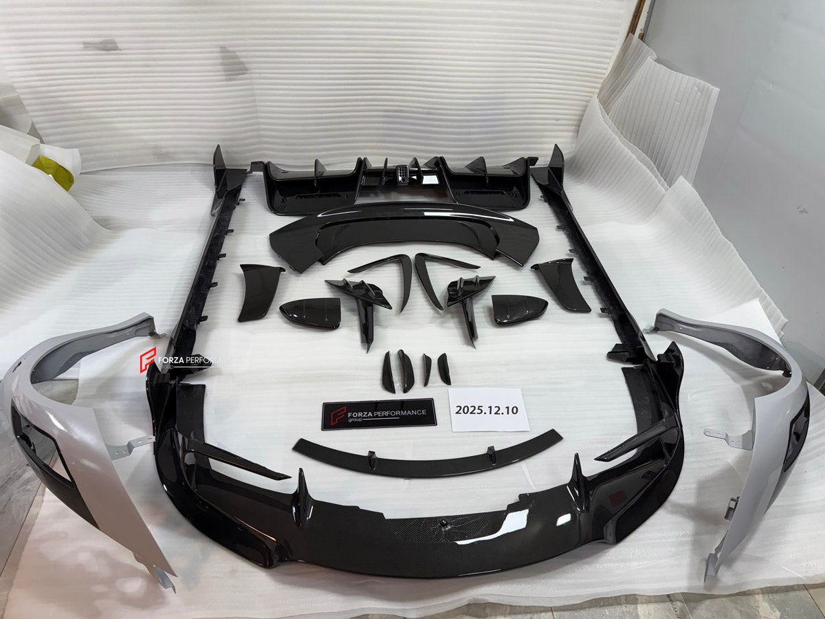 DRY CARBON BODY KIT for FERRARI SF90

Set includes:

Front Lip
Front Bumper Canards
Front Lid Trim
Front Fenders
Side Mirror Covers
Rear Air Vent Inlet Trim
Side Skirts
Rear Spoiler
Rear Diffuser

Material: Carbon Fiber

Note: Professional installation is required.

Contact us for pricing

Payment ►
Visa
Mastercard
PayPal with a credit card (add 4.4% at checkout)
Payoneer
Cryptocurrency
Shipment ►
By express DHL/UPS/TNT/FedEx
To the local international airport
Special line by air
Special line by the sea
To 