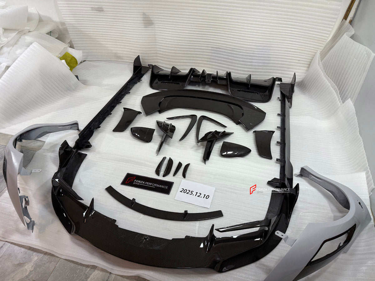 DRY CARBON BODY KIT for FERRARI SF90

Set includes:

Front Lip
Front Bumper Canards
Front Lid Trim
Front Fenders
Side Mirror Covers
Rear Air Vent Inlet Trim
Side Skirts
Rear Spoiler
Rear Diffuser

Material: Carbon Fiber

Note: Professional installation is required.

Contact us for pricing

Payment ►
Visa
Mastercard
PayPal with a credit card (add 4.4% at checkout)
Payoneer
Cryptocurrency
Shipment ►
By express DHL/UPS/TNT/FedEx
To the local international airport
Special line by air
Special line by the sea
To 