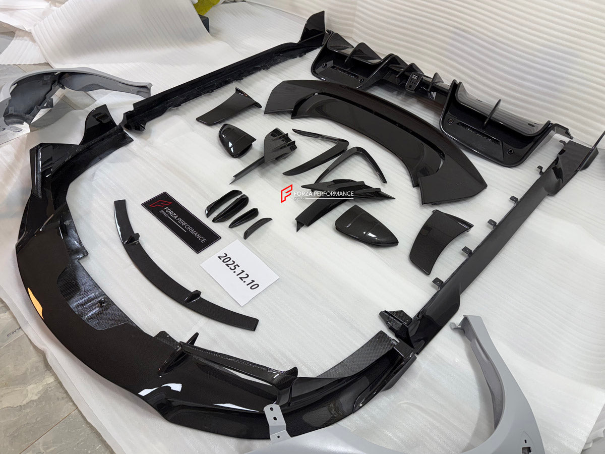 DRY CARBON BODY KIT for FERRARI SF90

Set includes:

Front Lip
Front Bumper Canards
Front Lid Trim
Front Fenders
Side Mirror Covers
Rear Air Vent Inlet Trim
Side Skirts
Rear Spoiler
Rear Diffuser

Material: Carbon Fiber

Note: Professional installation is required.

Contact us for pricing

Payment ►
Visa
Mastercard
PayPal with a credit card (add 4.4% at checkout)
Payoneer
Cryptocurrency
Shipment ►
By express DHL/UPS/TNT/FedEx
To the local international airport
Special line by air
Special line by the sea
To 