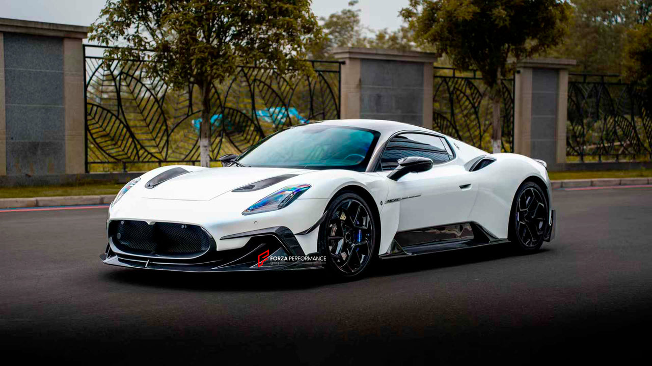 MANSORY STYLE DRY CARBON BODY KIT for MASERATI MC20 2020+

Set includes:


Front Lip
Front Bumper Trims
Front Canards
Hood / Bonnet
Hood Air Vents
Side Mirror Covers
Side Skirts
Rear Spoiler
Rear Diffuser

Material: Dry Carbon

Note: Professional installation is required.