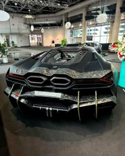 FORGED CARBON BODY KIT for LAMBORGHINI REVUELTO 2023+

Set includes:

Front Lip
Middle Air Splitter for Front Bumper
Air Splitter for Front Bumper
Front Radar Cover
Headlight Covers
Hood / Bonnet
Side Skirts

Rear Spoiler
Rear Diffuser

Material: Dry Carbon or Forged Carbon
