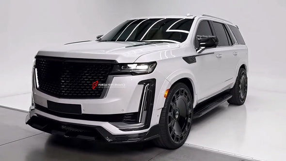 WIDE BODY KIT for CADILLAC ESCALADE 2021 - 2024

Set includes:


Front Lip
Front Bumper Trims
Grille Cover
Roof Spoiler 
Rear Diffuser 
Exhaust Tips

Material: Carbon Fiber

Note: Professional installation is required.

CONTACT US FOR PRICING&nbsp;

Payment ►
Visa
Mastercard
PayPal with a credit card (add 4.4% at checkout)
Payoneer
Cryptocurrency
Shipment ►
By express DHL/UPS/TNT/FedEx
To the local international airport
Special line by air
Special line by the sea
To Europe and the UK by train

Please let us