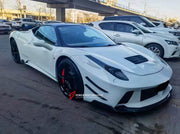 WIDE BODY KIT for FERRARI 458 ITALIA 2009 - 2015

Set includes:

Front Lip
Front Bumper
Front Canards
Front Hood / Bonnet
Side Skirts
Side Skirts Add-On
Rear Spoiler
Rear Bumper
Rear Diffuser

Material: Carbon Fiber with Fiberglass