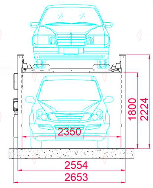 FP-360 Four-Post Garage Parking Lift - Drive-On Car Storage Lift, 3,600 kg - elevador de cuatro columnas / pont élévateur 4 colonnes