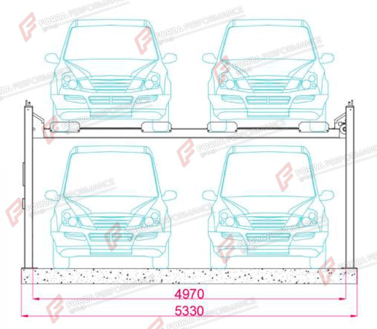 FP-360D Double Four-Post Garage Parking Lift - 4-Car Drive-On Storage, 4,000 kg - aparcamiento para 4 coches / monte-voiture