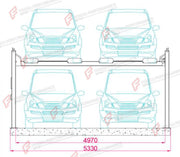 FP-360D Double Four-Post Garage Parking Lift - 4-Car Drive-On Storage, 4,000 kg - aparcamiento para 4 coches / monte-voiture