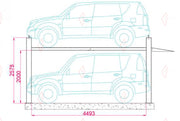 FP-360D Double Four-Post Garage Parking Lift - 4-Car Drive-On Storage, 4,000 kg - aparcamiento en garaje / pont élévateur 4 colonnes