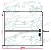 FP-360X Extended Four-Post Garage Parking Lift - 3-Car Drive-On Storage - elevador hidráulico para coches / stockage de véhicules