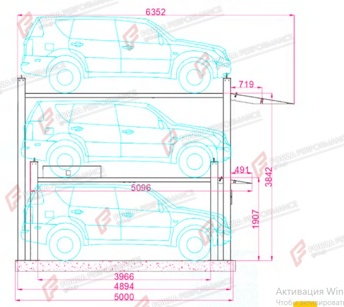 FP-630 Heavy-Duty Four-Post Garage Parking Lift - Drive-On Car Storage - aparcamiento de coches / système de stationnement