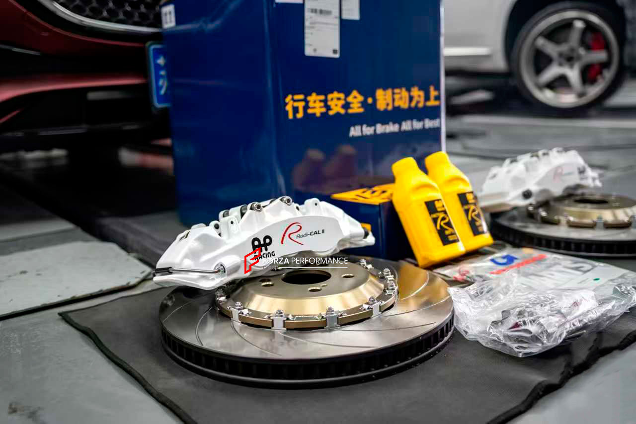 FRONT BIG BRAKE KIT BBK for MERCEDES-BENZ E-CLASS E300 W214 2023+

Forza Performance Group offers various types of big brake kits, all types of aftermarket brake calipers, as well as genuine original brands of all types, such as AP Racing, Brembo, Akebono, AMG, M Performance, Audi, Porsche, Lamborghini, Toyota TRD, etc.

Current set includes:

2xAuthentic AP Racing CP9562 6 PotFront Brake Calipers

2x Front Brake Discs 390 mm

2x Brake Caliper Adapters
2x Brake Pads