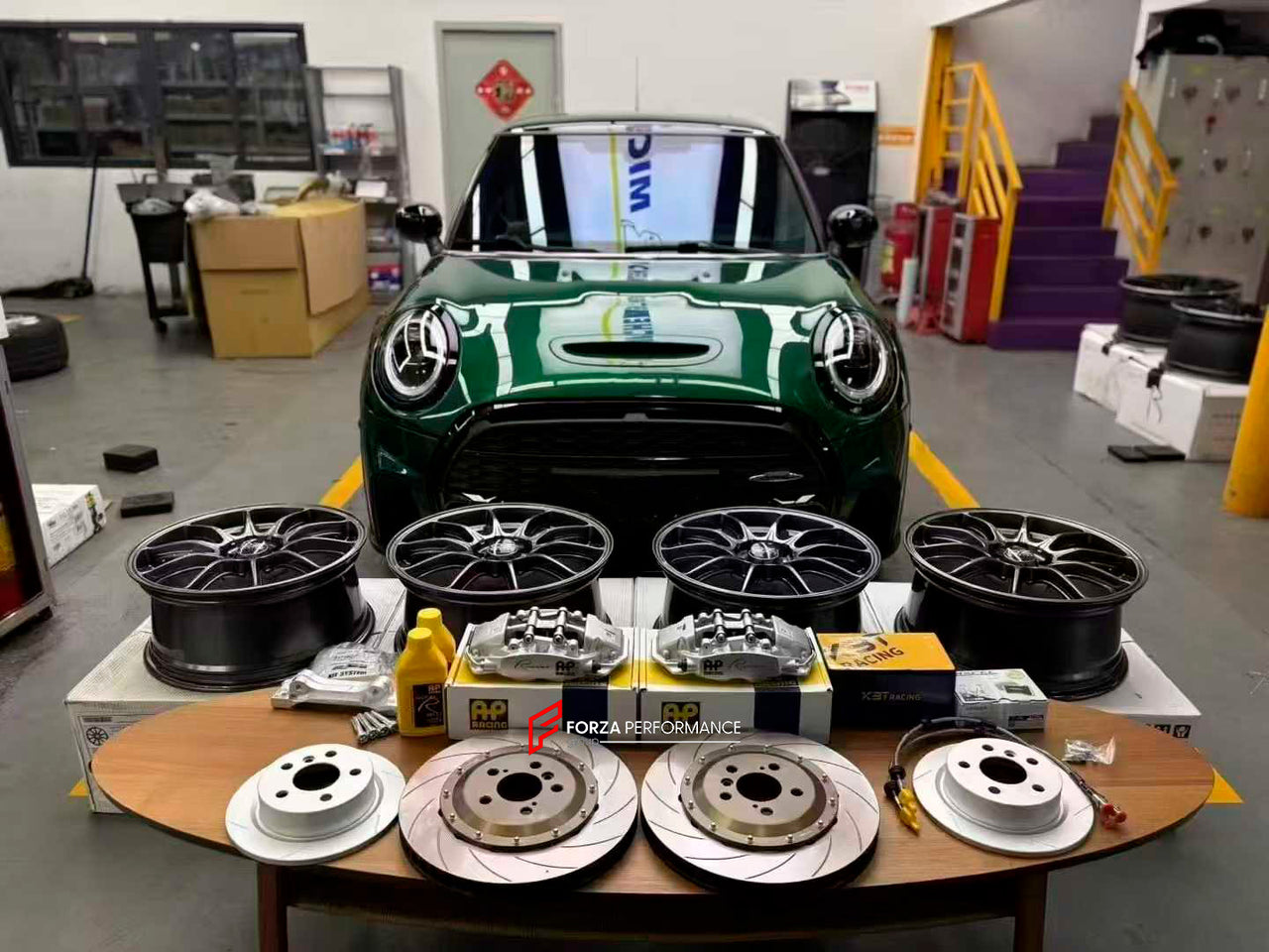 FRONT BIG BRAKE KIT BBK for MINI COOPER S F56 2021 - 2024

Forza Performance Group offers various types of big brake kits, all types of aftermarket brake calipers, as well as genuine original brands of all types, such as AP Racing, Brembo, Akebono, AMG, M Performance, Audi, Porsche, Lamborghini, Toyota TRD, etc.

Current set includes:

2x Authentic AP Racing CP9540 4 Pot Front Brake Calipers

2x Electric Parking Brake
2x Front Brake Discs 355 mm

2x Brake Caliper Adapters
2x Brake Pads


PLEASE INCLUDE YOUR