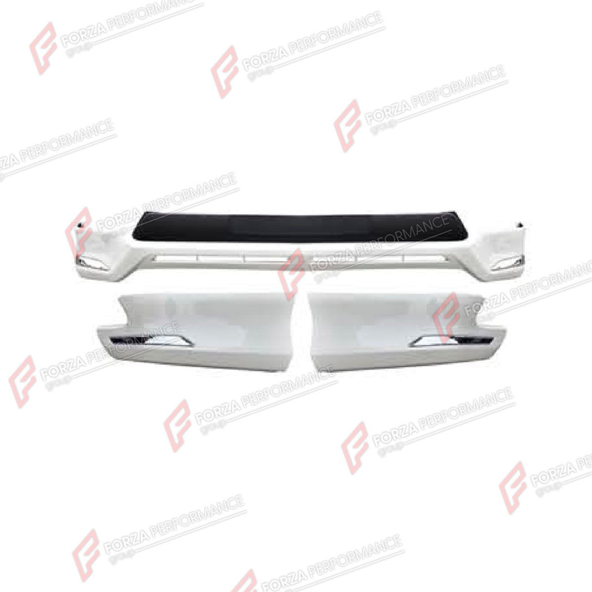 FRONT BUMPER AND REAR BUMPER for TOYOTA LAND CRUISER PRADO 150 2009 - 2016

Set includes:
Front Bumper
Rear Bumper

Material: Plastic

NOTE: Professional installation is required.
