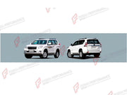 FRONT BUMPER ASSEMBLY AND BODY SIDE DOOR MOLDINGS for TOYOTA LAND CRUISER PRADO 150 2009 - 2016

Set includes:
Front Bumper Assembly
Front Grille
Body Side Door Moldings

Material: Plastic

NOTE: Professional installation is required.